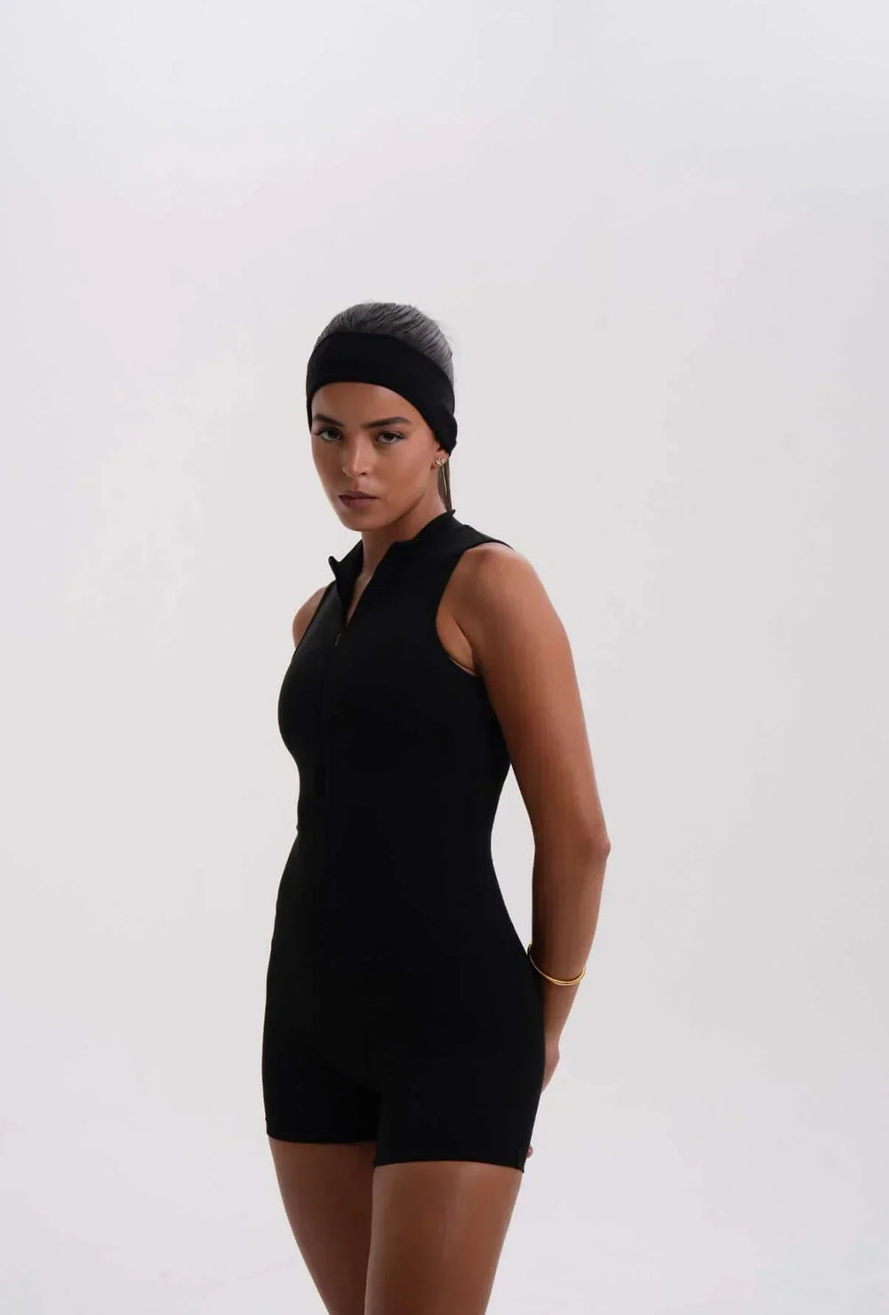 Belle Sleeveless Romper Black - Kitty Activewear