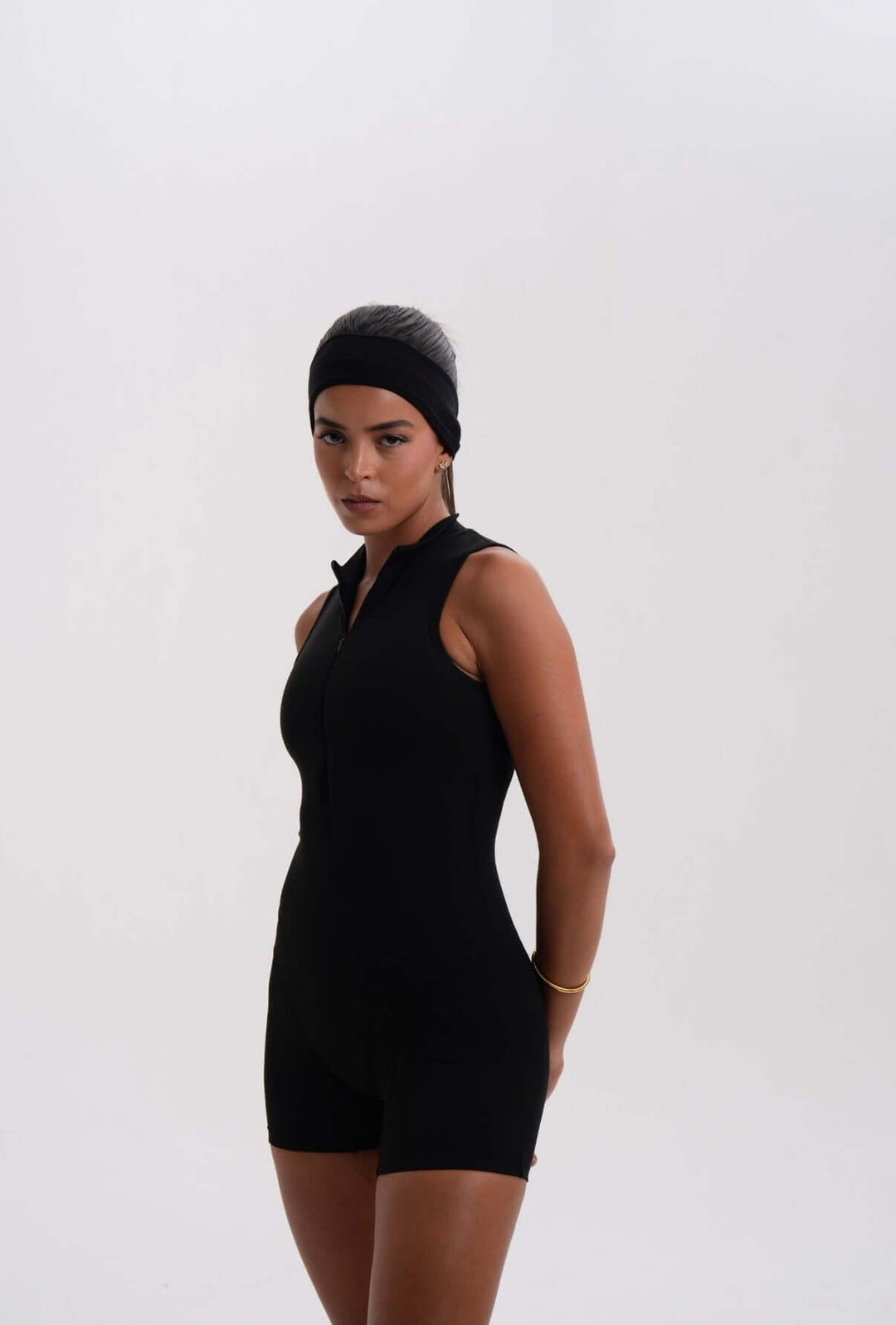 Belle Sleeveless Romper Black - Kitty Activewear