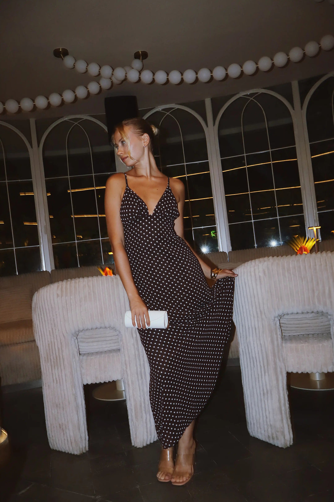 Monaco Polka Midi Dress Kitty Activewear