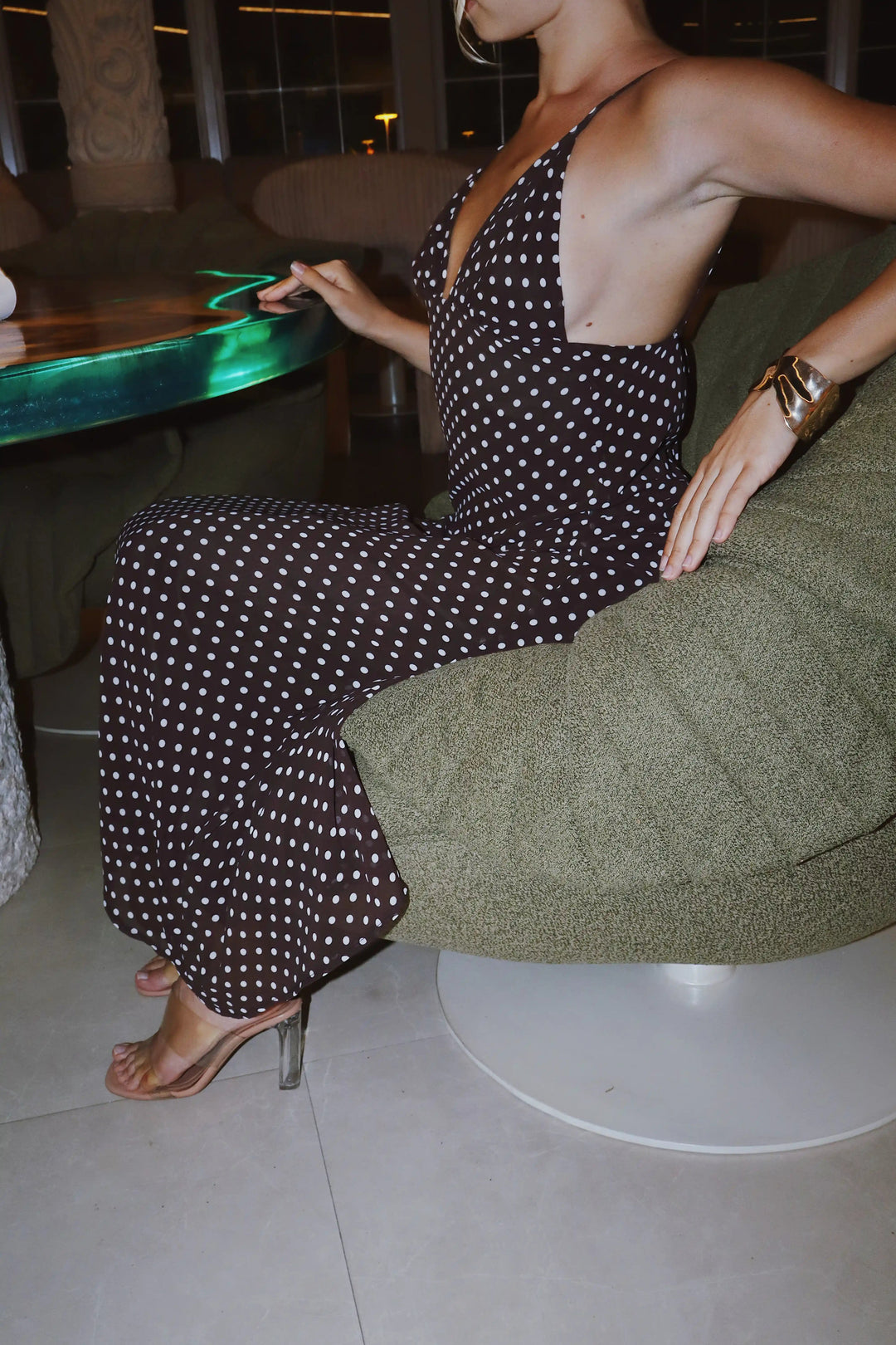 Monaco Polka Midi Dress Kitty Activewear