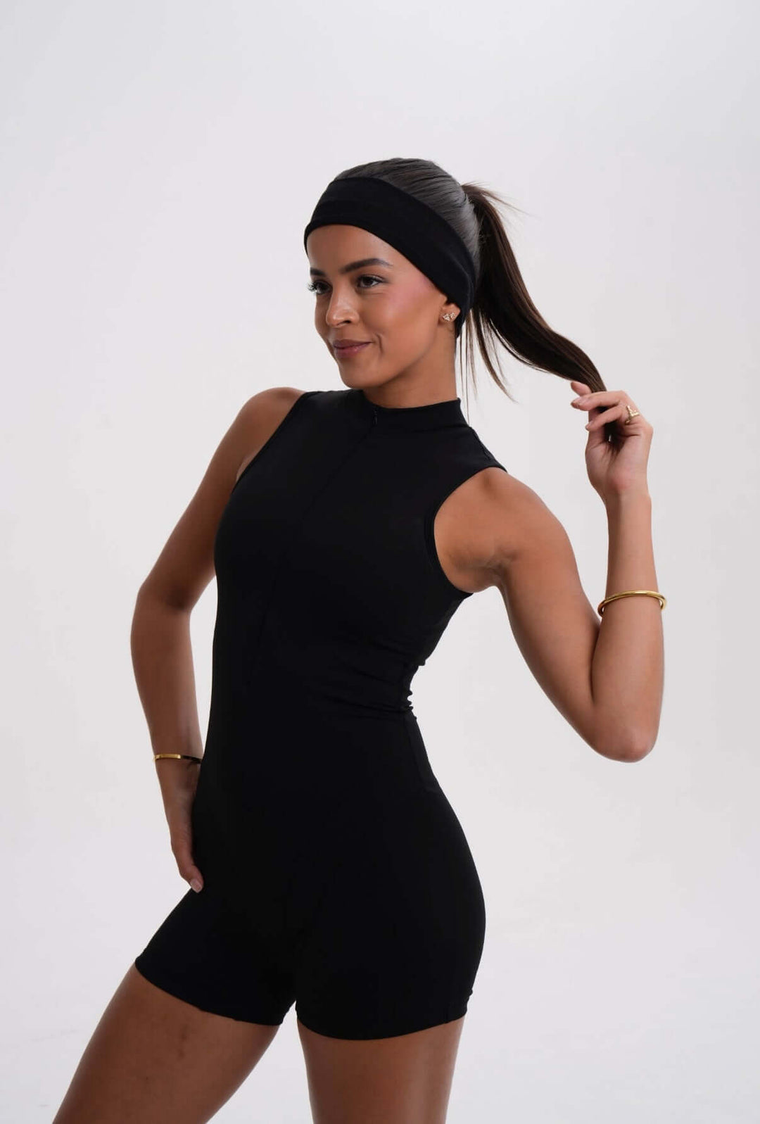 Belle Sleeveless Romper Black - Kitty Activewear