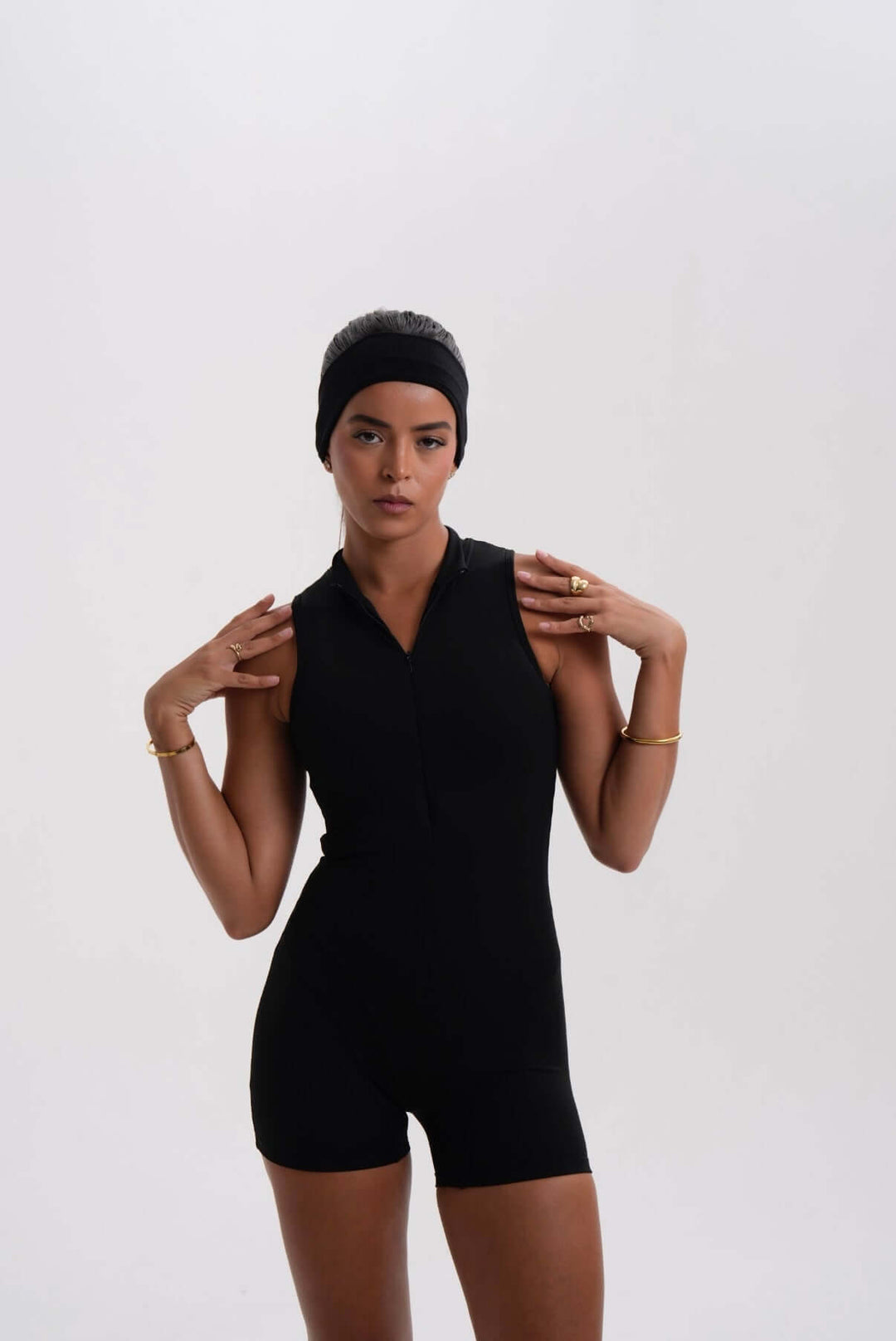 Belle Sleeveless Romper Black - Kitty Activewear