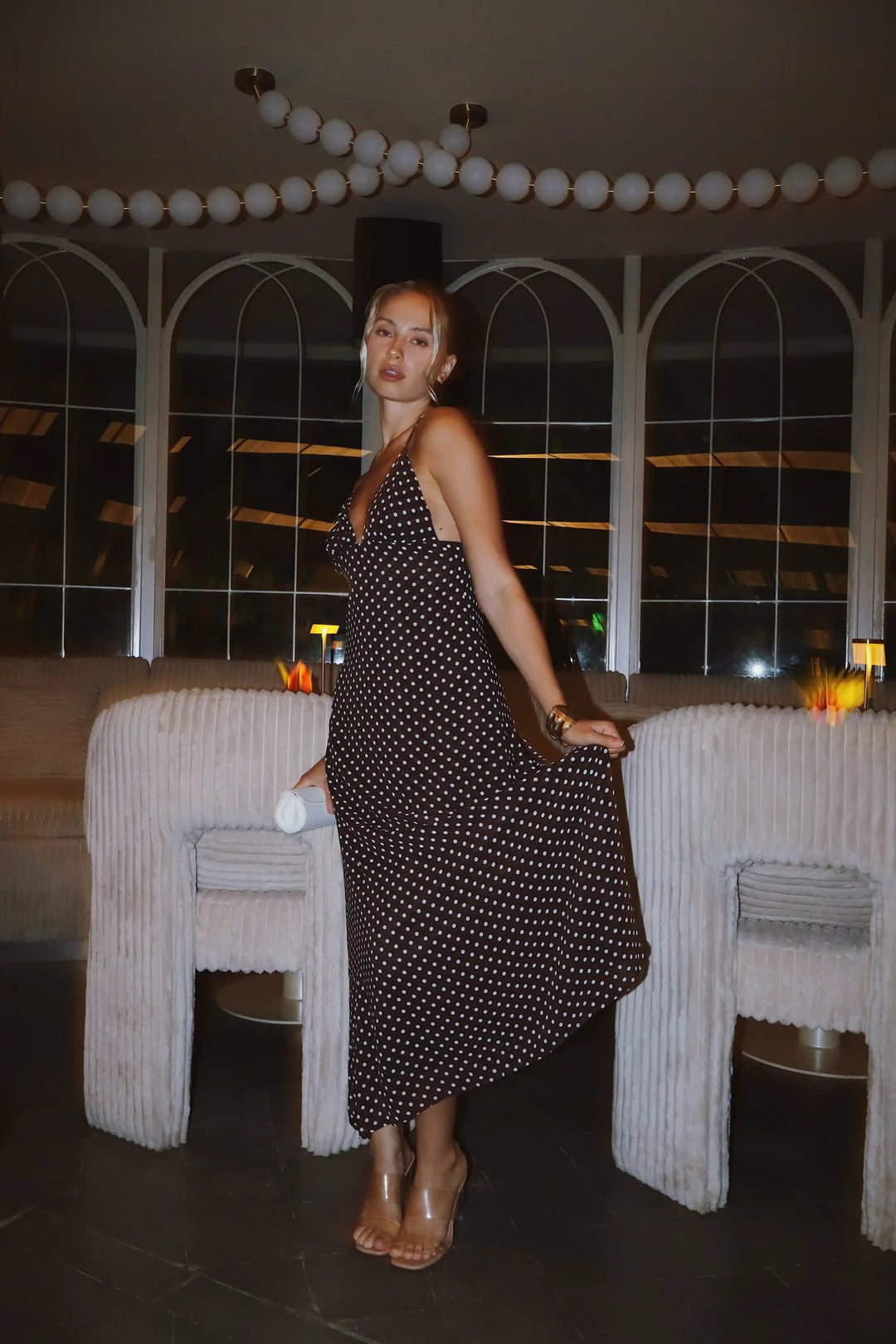 Monaco Polka Midi Dress Kitty Activewear