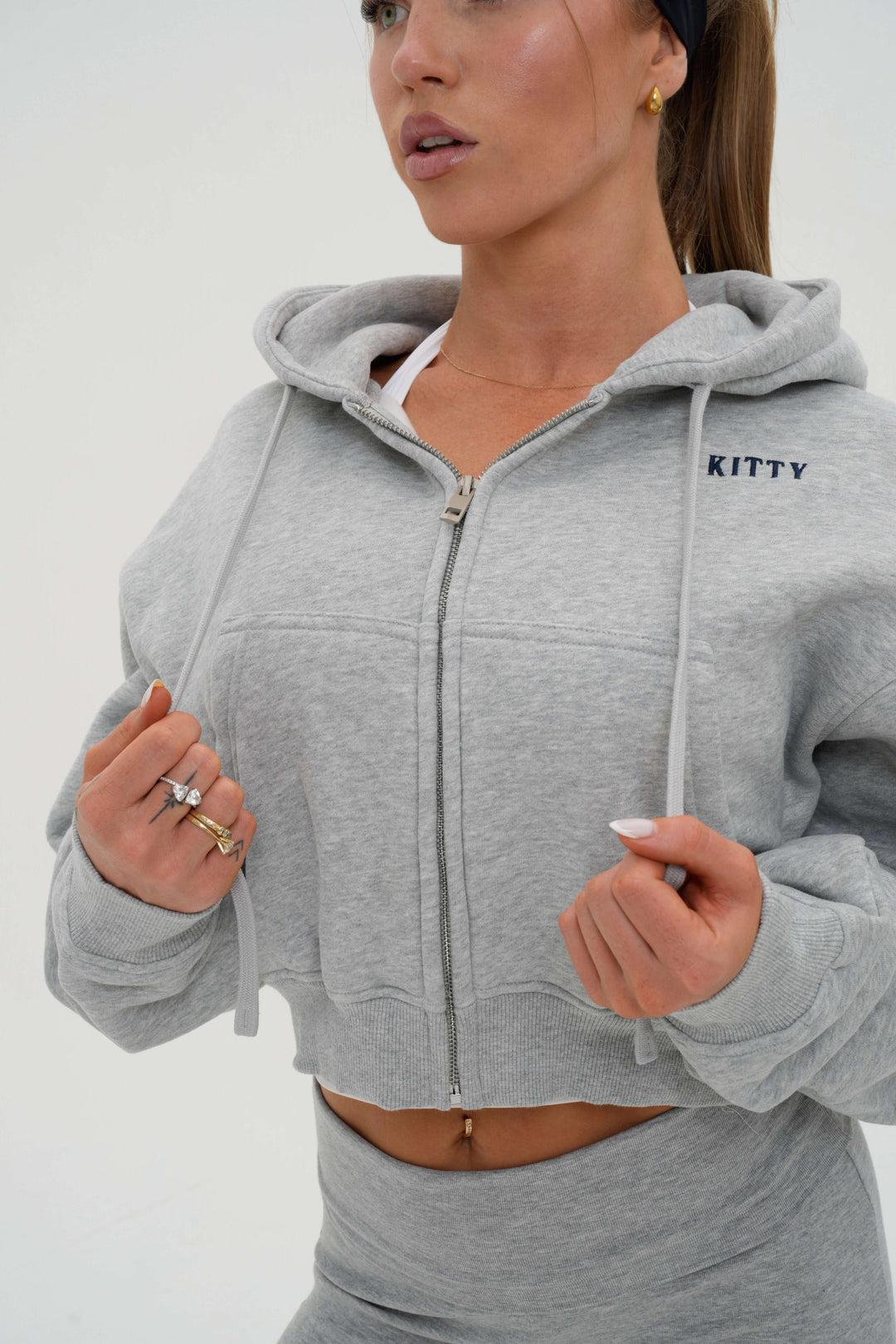 Core Cropped Zip Hoodie - Kitty Activewear