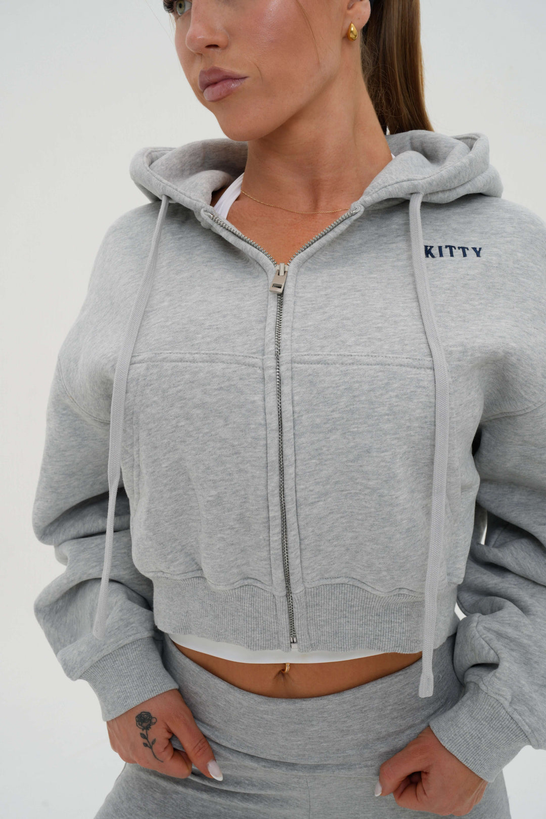 Core Cropped Zip Hoodie - Kitty Activewear