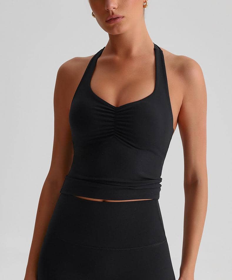 Celine Scrunch Tank Espresso - Kitty Activewear