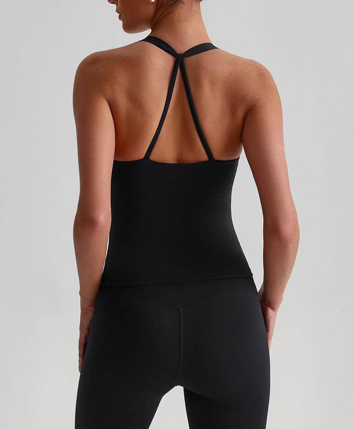 Celine Scrunch Tank Espresso - Kitty Activewear