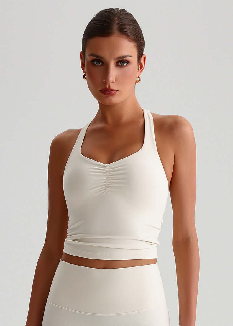 Celine Scrunch Tank Espresso - Kitty Activewear