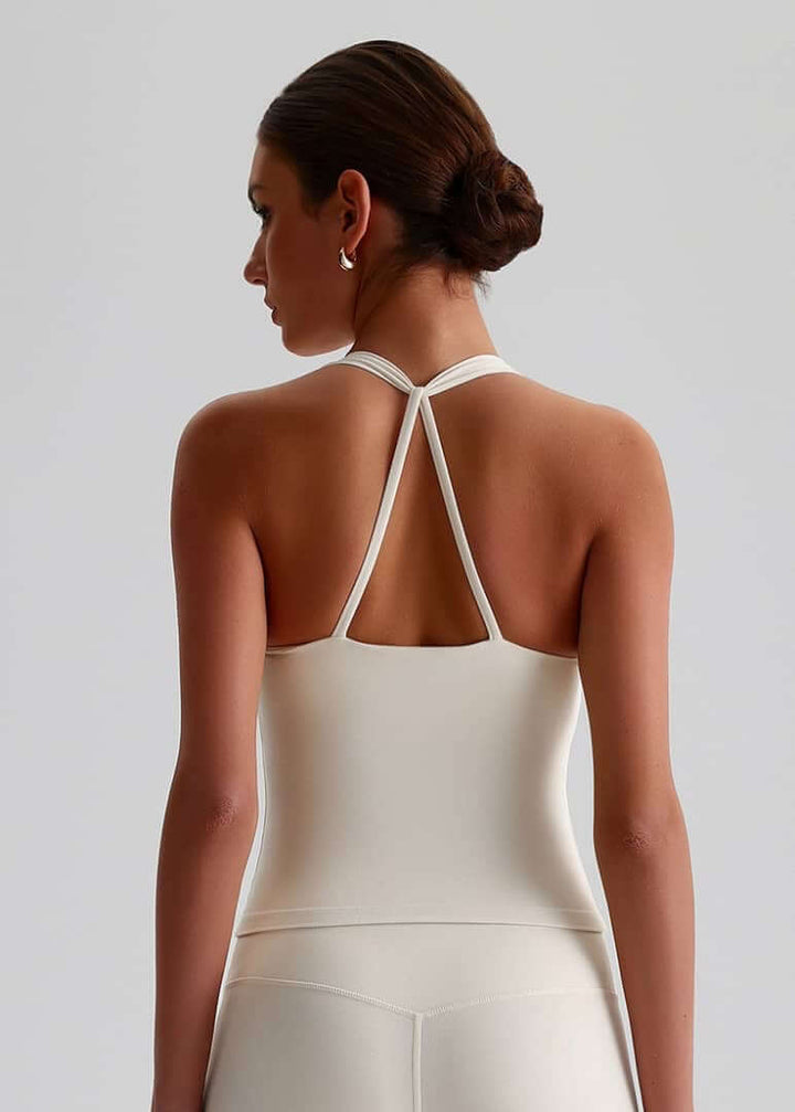 Celine Scrunch Tank Espresso - Kitty Activewear