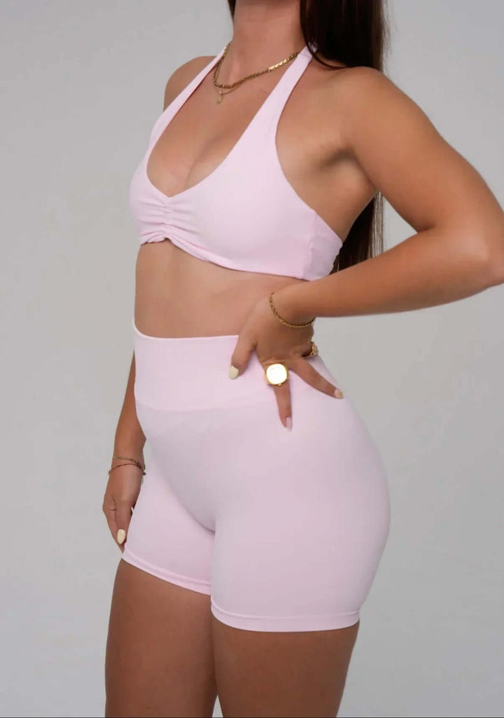 Seamless Scrunch Short Baby Pink - Kitty Activewear